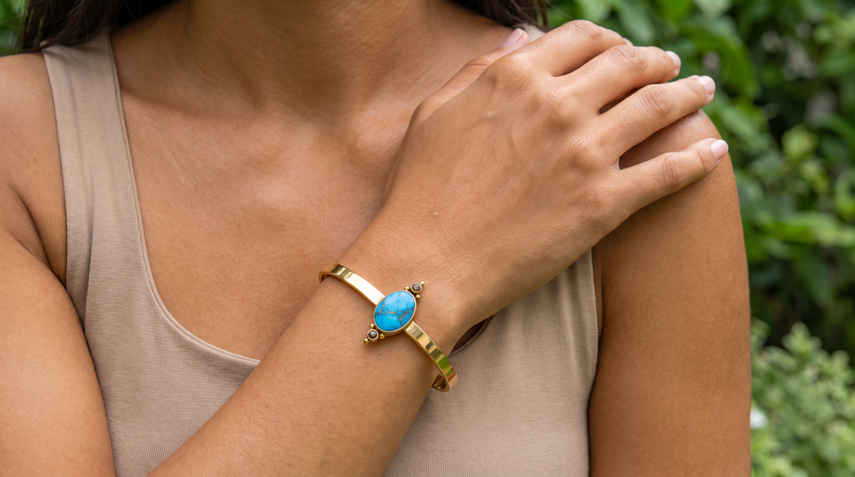 Azra Turquoise & Citrine Bangle